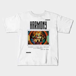 Harmony, Abstract, pop culture, Black text Kids T-Shirt